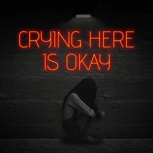 Crying Here Is Okay Neon Sign - Imprint Now - UK