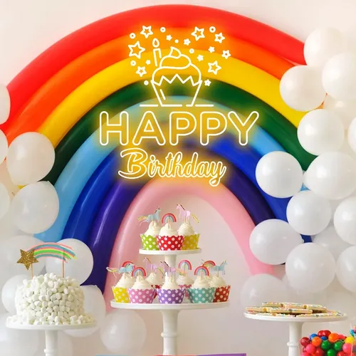 Happy Birthday Cupcake Neon Sign - Imprint Now - UK