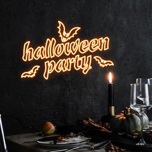 Halloween Night Typography Neon Sign - Imprint Now - UK