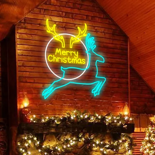Merry Christmas Deer Neon Sign - Imprint Now - UK