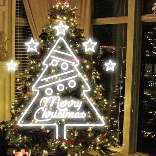 Merry Christmas Big Tree Art Neon Sign - Imprint Now - UK