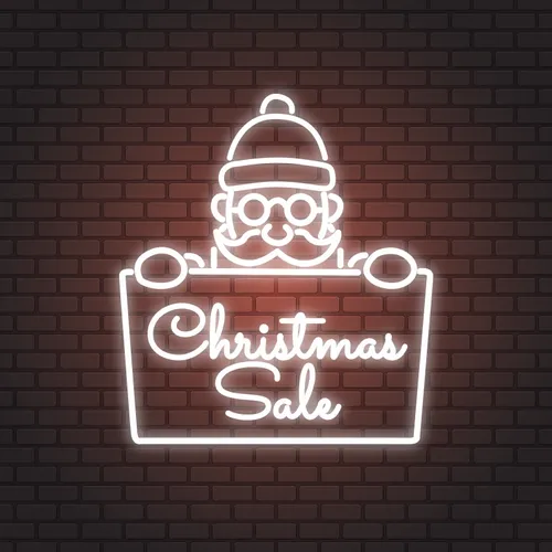 Christmas Sale Santa Neon Sign - Imprint Now - UK