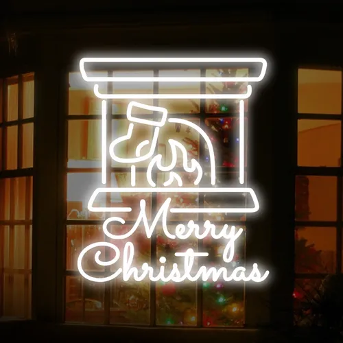 Merry Christmas Chimney Neon Sign - Imprint Now - UK