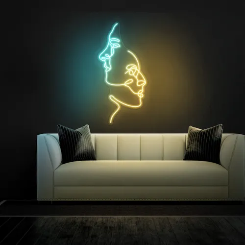 TWO FACE Graphic Neon Sign - Imprint Now - UK