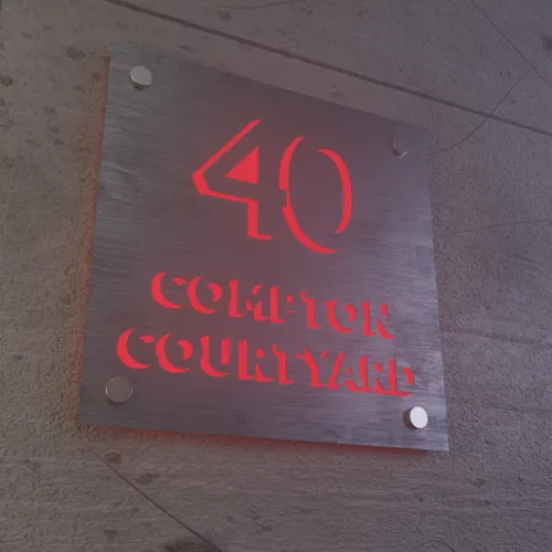 Laser Cutout Backlit Lightbox House Number - Imprint Now - UK