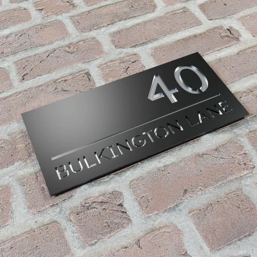 Engraved Metal House Number Sign - Imprint Now - UK