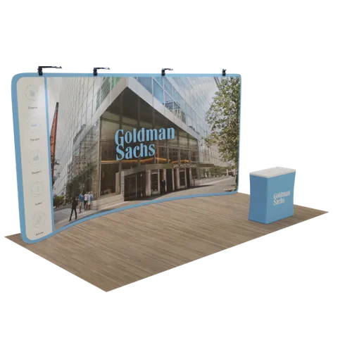 Custom Curved Zip-up Trade Show Display 6.1 m x 2.4 m - Imprint Now - UK