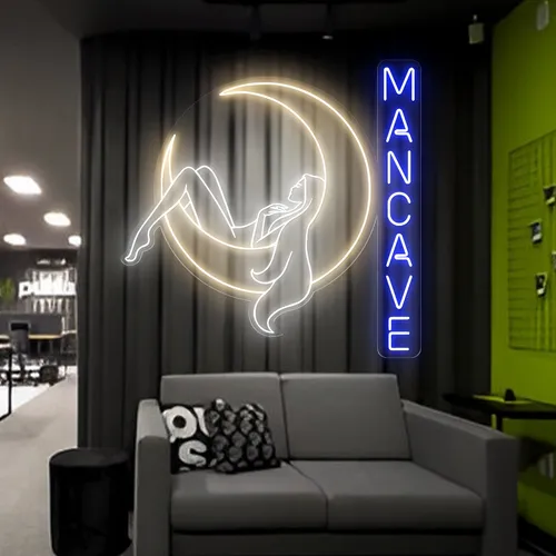Moon Woman Mancave Neon Sign - Imprint Now - UK