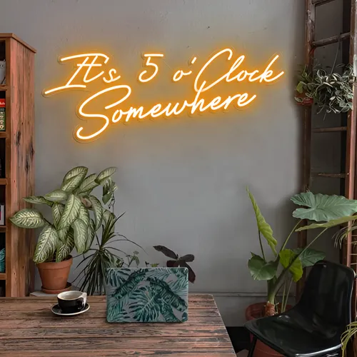It's 5 o'Clock Somewhere LED Neon Sign - Imprint Now - UK