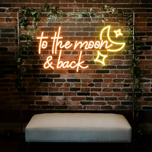 To the Moon and Back Neon Sign - Imprint Now - UK