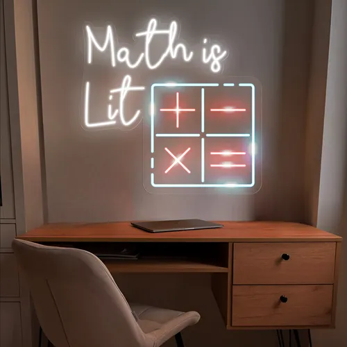 Math Is Lit Neon Sign - Imprint Now - UK