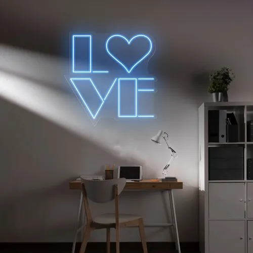 Love Blue Neon Sign - Imprint Now - UK