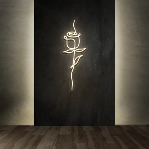 Calmly Scribble Rose Neon Sign - Imprint Now - UK