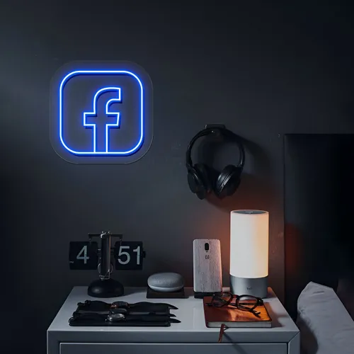 Facebook Logo Neon Sign - Imprint Now - UK