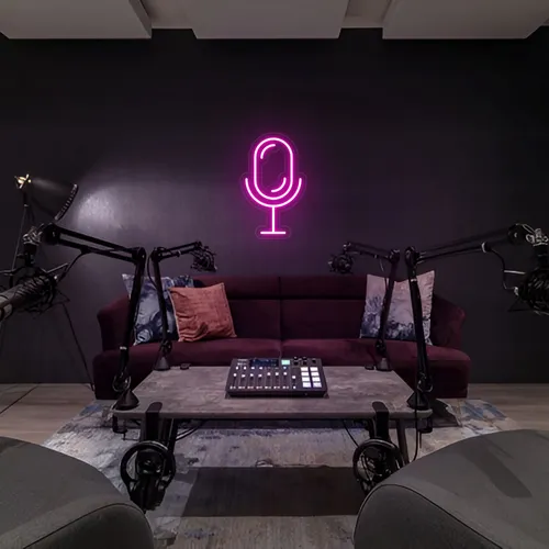 Stream Microphone Neon Sign - Imprint Now - UK