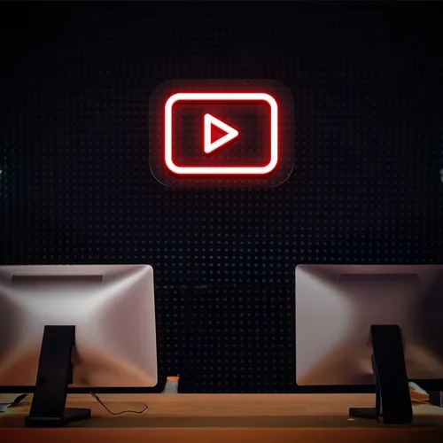 Youtube Play Button Neon Sign - Imprint Now - UK