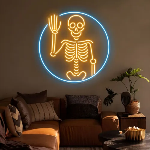 Waving Skeleton Neon Sign - Imprint Now - UK