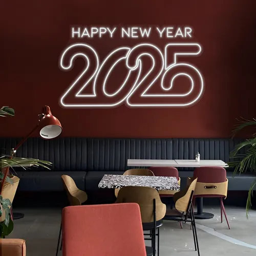 Frosty Happy New Year 2024 Neon Sign - Imprint Now - UK