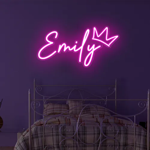 Emily Crown Neon Sign - Imprint Now - UK