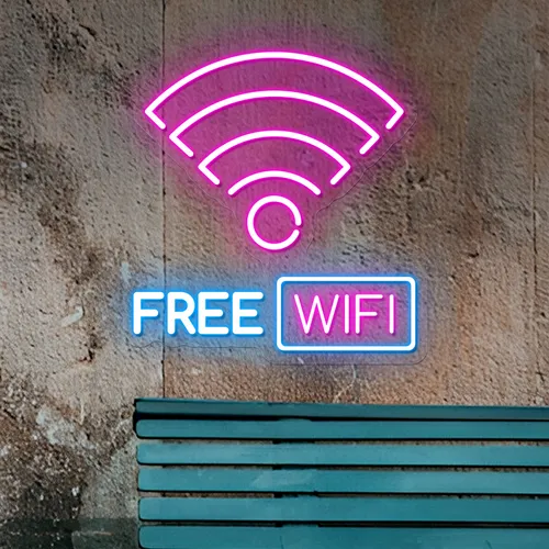 Free WIFI Zone Neon Sign - Imprint Now - UK