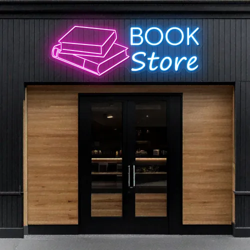 Glowing Book Store Neon Sign - Imprint Now - UK