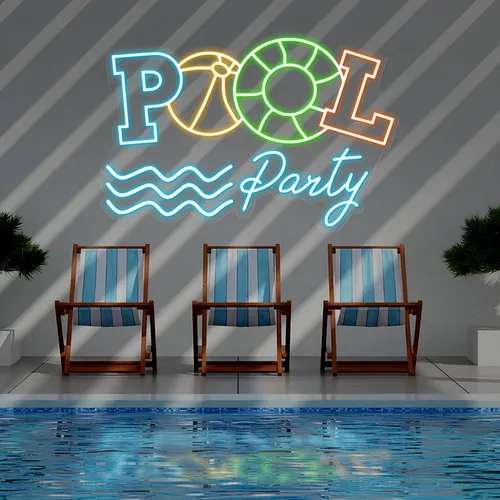 Fun Summer Pool Party Neon Sign - Imprint Now - UK