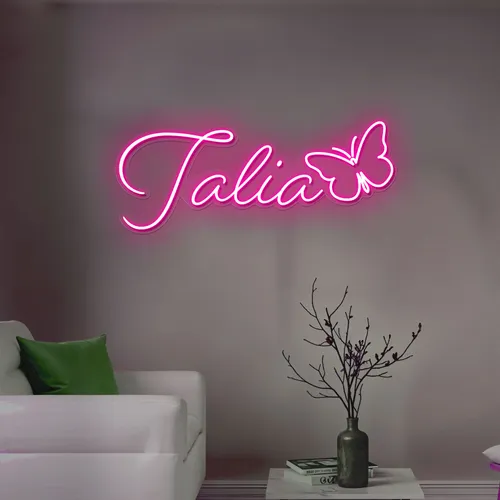 Talia Butterfly Neon Sign - Imprint Now - UK
