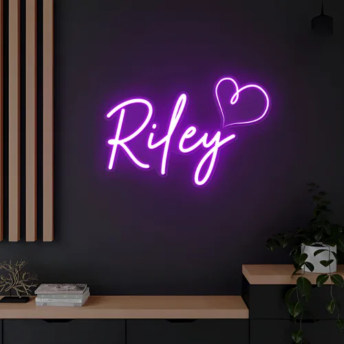 Riley Heart Neon Sign - Imprint Now - UK