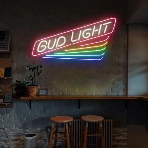Rainbow Bud Light Neon Sign - Imprint Now - UK