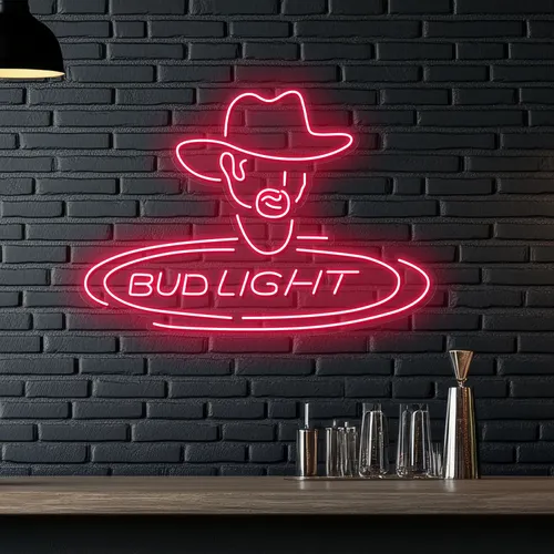 Cowboy Bud Light Neon Sign - Imprint Now - UK