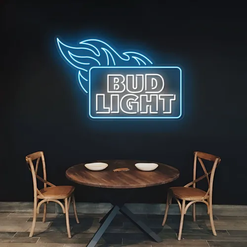 Fiery Bud Light Neon Sign - Imprint Now - UK