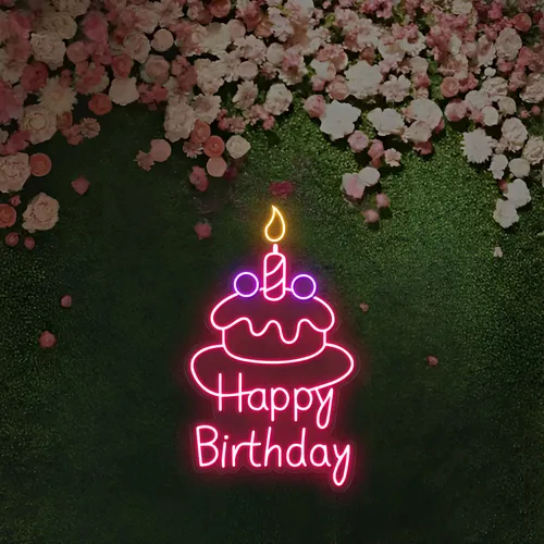 Happy Birthday Wishes Neon Sign - Imprint Now - UK