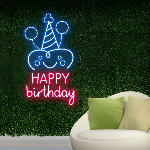 Celebrate Happy Birthday Neon Sign - Imprint Now - UK