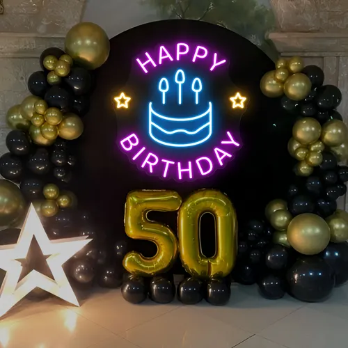 Blissful Happy Birthday Neon Sign - Imprint Now - UK