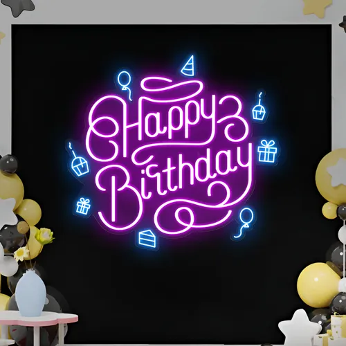 Happy Birthday Vibes Neon Sign - Imprint Now - UK