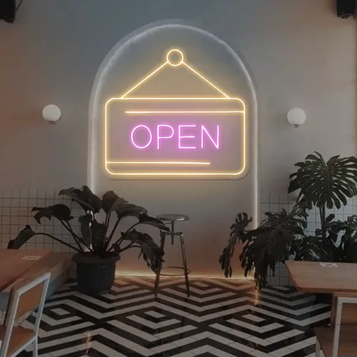 Retro Open Neon Sign - Imprint Now - UK