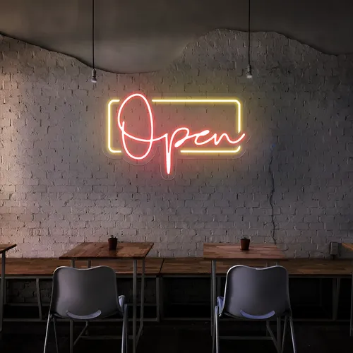 Modern Open Neon Sign - Imprint Now - UK