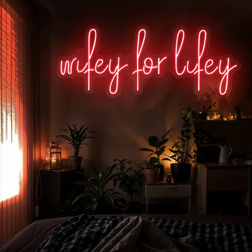 Wifey for Lifey Neon Sign - Imprint Now - UK