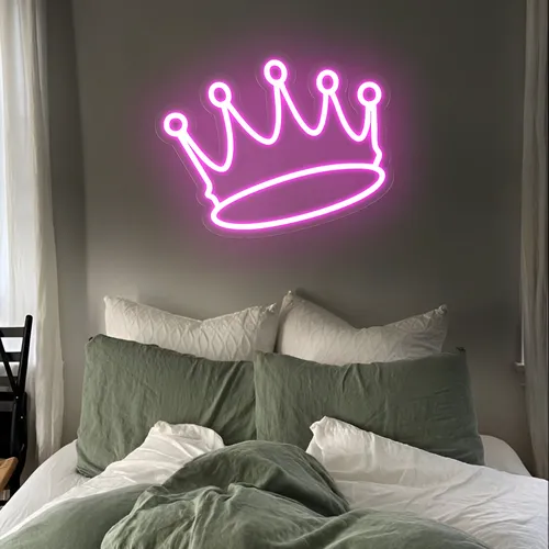 Majestic Pink Crown Neon Sign - Imprint Now - UK