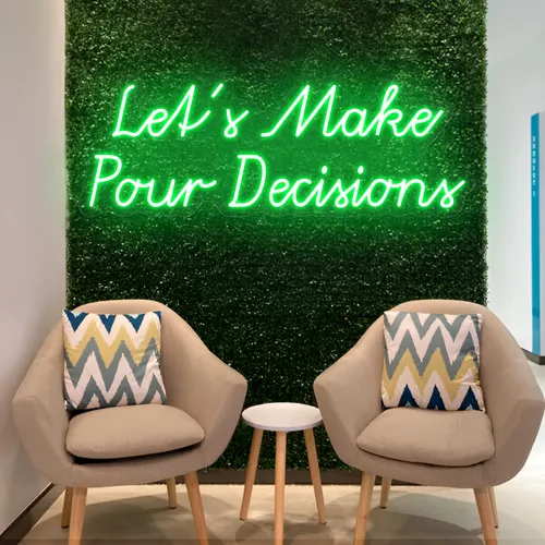 Stylish "Let's Make Pour Decisions" Neon Sign - Imprint Now - UK