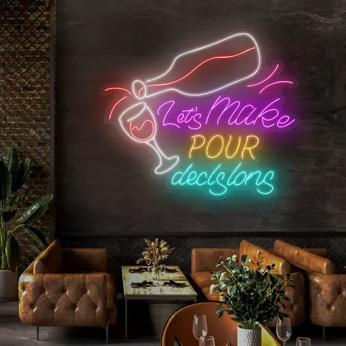 Trendy "Let's Make Pour Decisions" Neon Sign - Imprint Now - UK