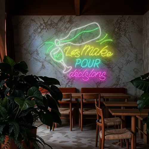 Cool "Let's Make Pour Decisions" Neon Sign - Imprint Now - UK