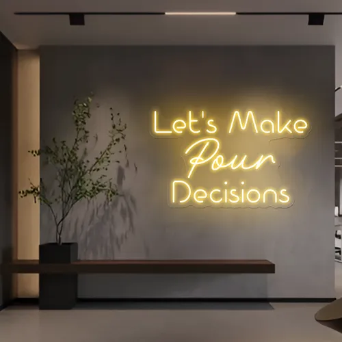 Chic "Let's Make Pour Decisions" Neon Sign - Imprint Now - UK