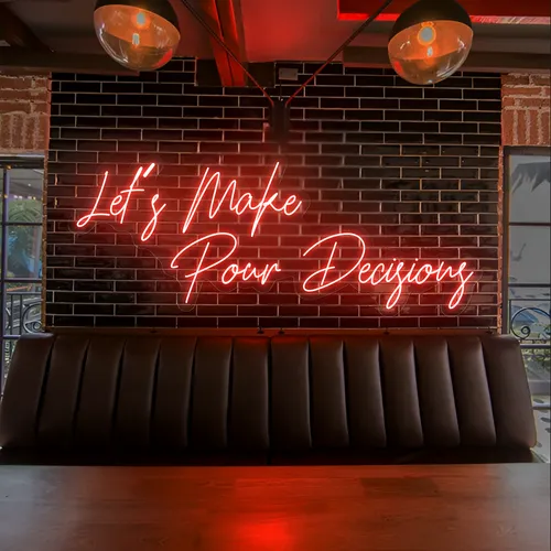 Eye-Catching "Let's Make Pour Decisions" Neon Sign - Imprint Now - UK