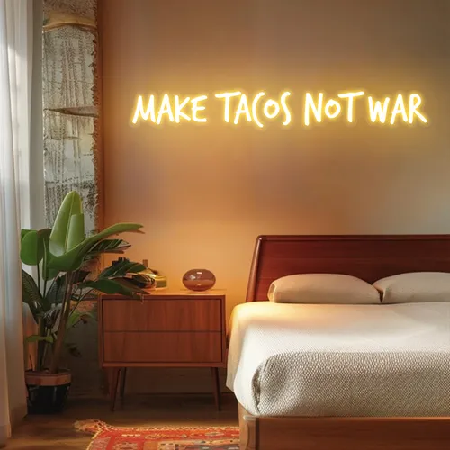 Zesty "Make Tacos Not War" Neon Sign - Imprint Now - UK