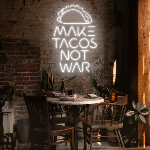Tasty "Make Tacos Not War" Neon Sign - Imprint Now - UK