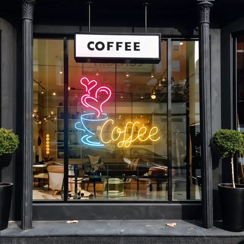 Coffee Love Window Neon Sign - Imprint Now - UK
