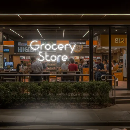 Grocery Store Window Neon Sign - Imprint Now - UK