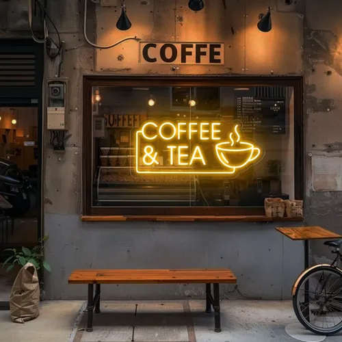 Coffee Tea Window Neon Sign - Imprint Now - UK