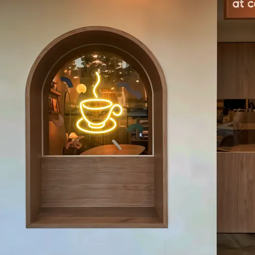 Coffee Cup Window Neon Sign - Imprint Now - UK